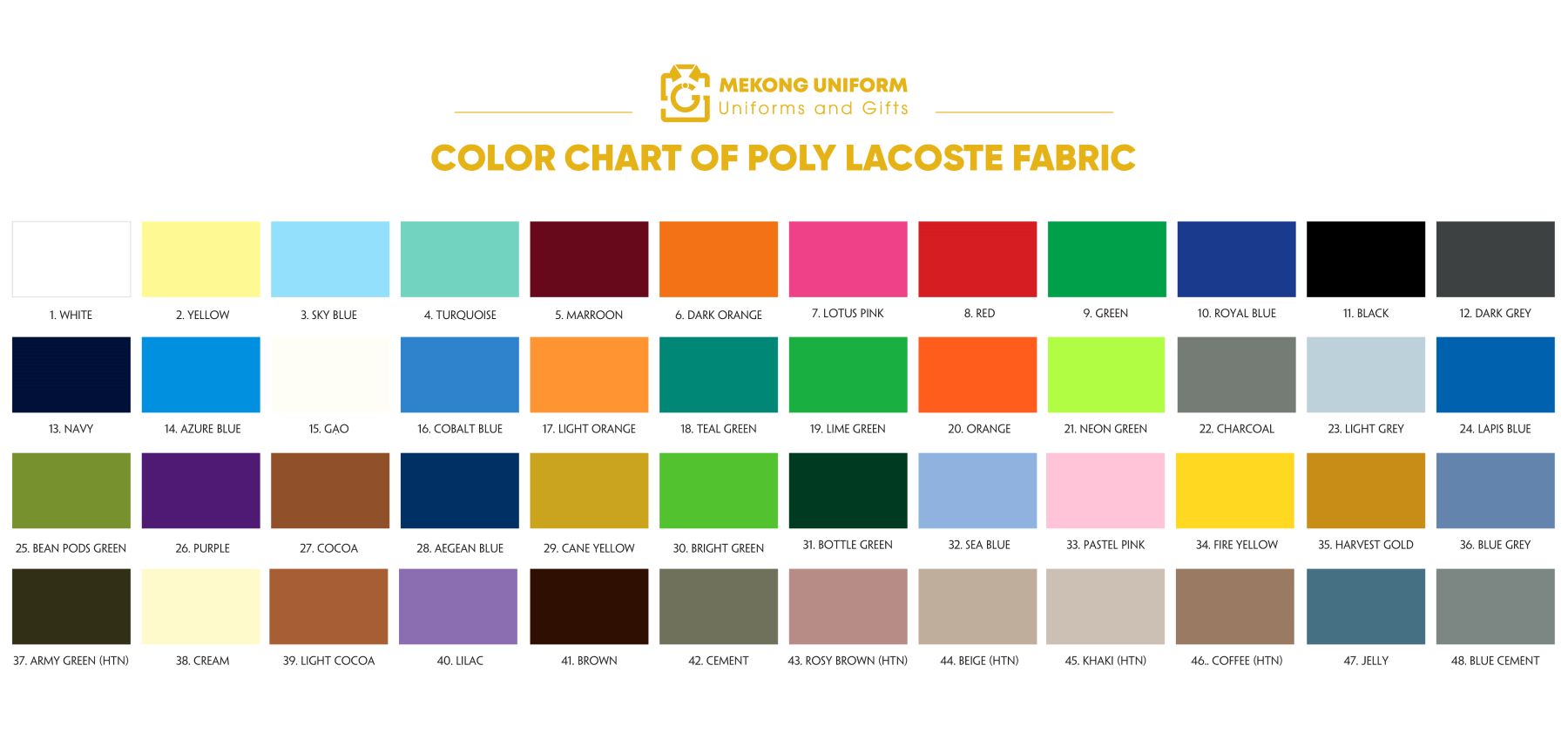 Color chart Mekong Uniform (2)